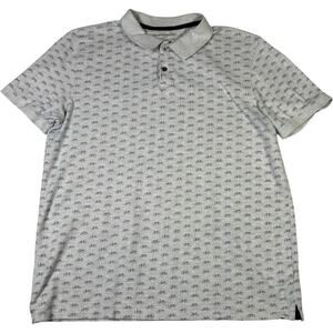 Banana Republic Organic Cotton Polo Shirt Gray Bicycle Print Mens Large L